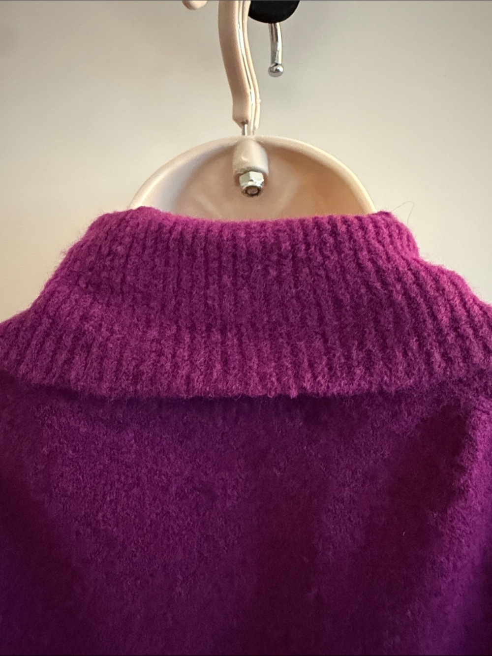 White House Black Market Sleeveless Cowl Neck Peplum Sweater - Plum - Large - Picture 4 of 9